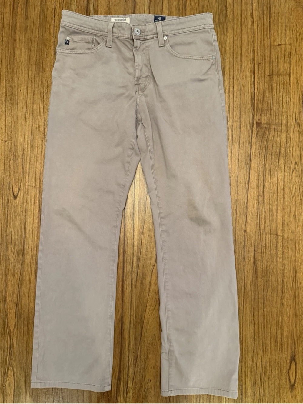 AG Adriano Goldschmied Protege Straight Leg Jeans 32x34 Taupe Made in USA
